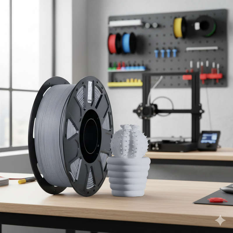 Exemplo de peça impressa em cinza