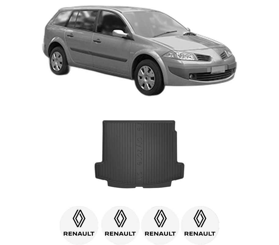 Tavita Portbagaj RENAULT MEGANE II Estate Van (KM_) din 2003-2009, Protectie Portbagaj Auto, 4x Stickere auto cu RENAULT