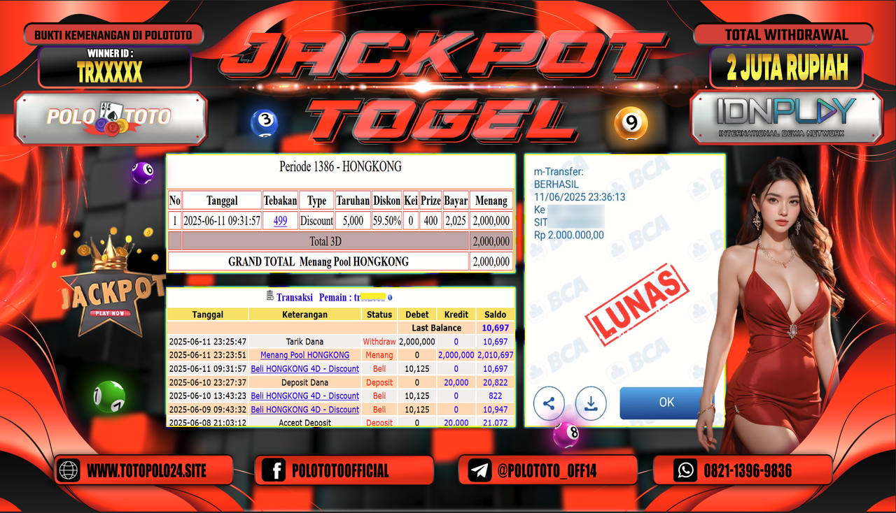 POLOTOTO JACKPOT TOGEL HONGKONG LOTTO Rp.2.000.000,-
