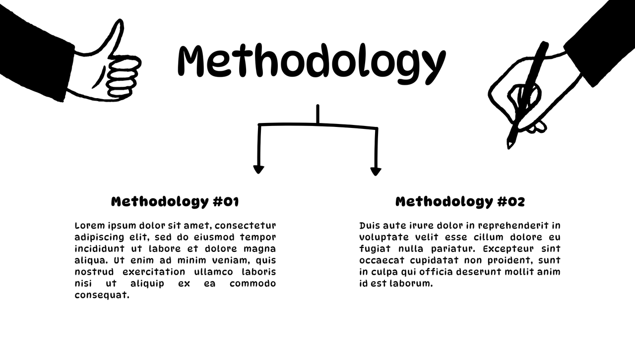 Black and White Playful Illustrative Fun Simple Project Presentation