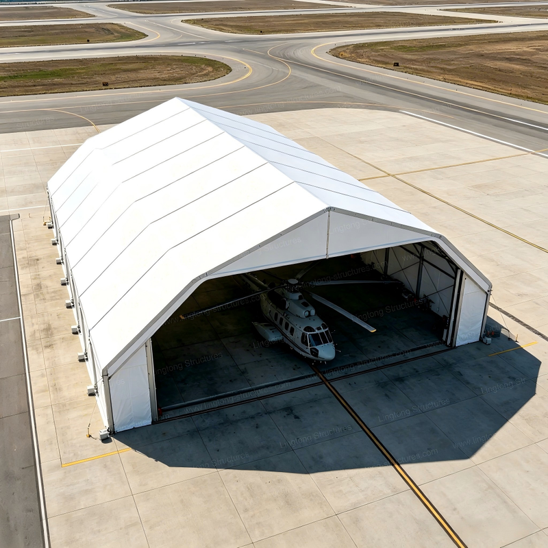 Aircraft parts warehouse hangar tent providing dustproof and moisture proof storage for precision aviation components
