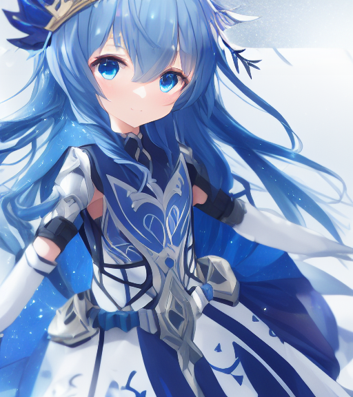 00000-1259936422-DATE_ A_LIVE, detailed ((armor)) [white_dress] and blue gloves, arm up, 7yo little 