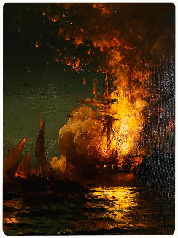 Navire valésian flammes