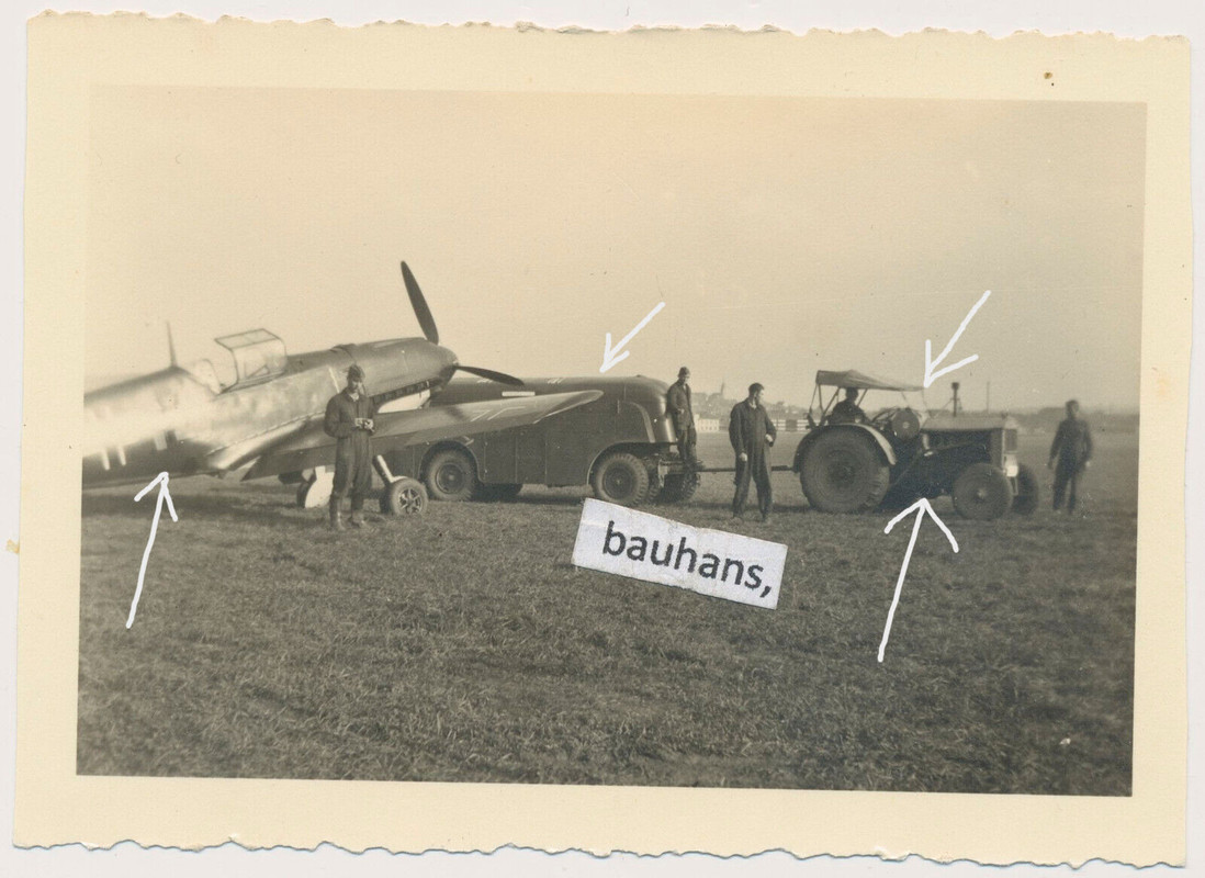 Flugzeug Messerschmitt Bf 109 Tankwagen,Traktor Hanomag (4288a)