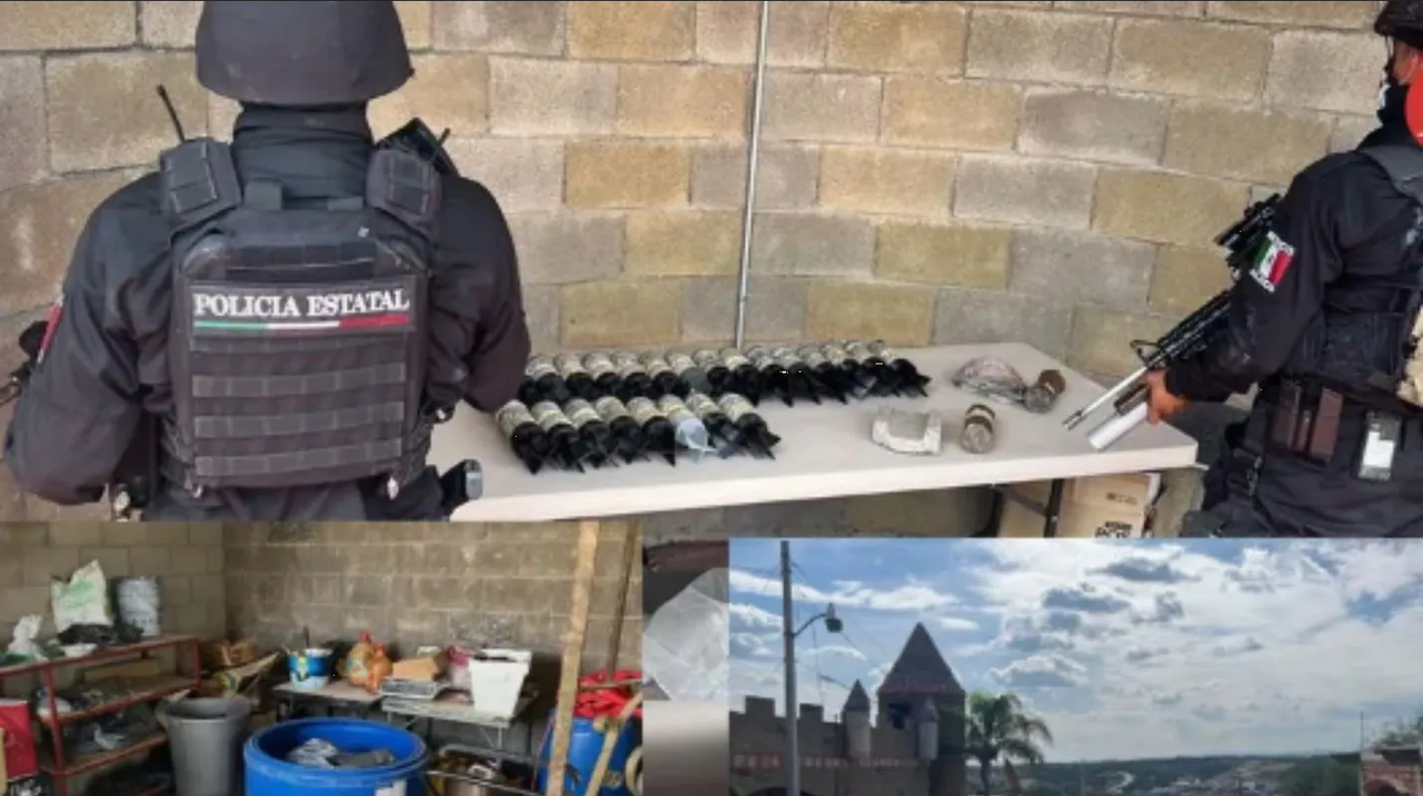 Durante cateo en Teocaltiche, Jalisco, aseguran 100 explosivos y granadas