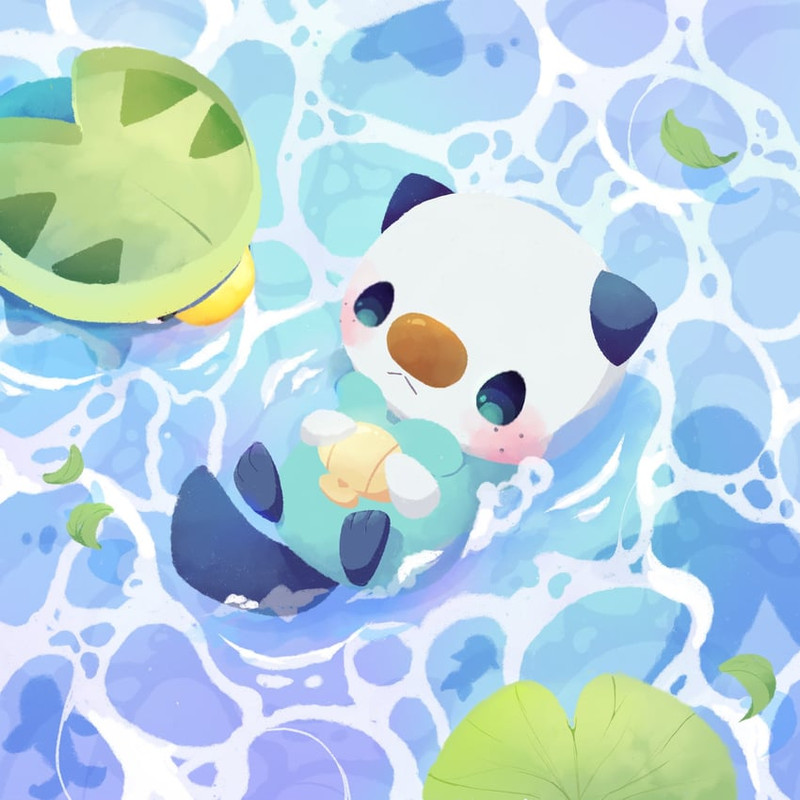 oshawott-and-lotad-pokemon-drawn-by-nina