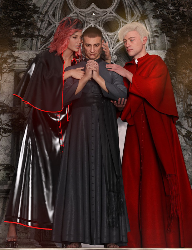 dForce Gothic Cardinal Robe for Genesis 9