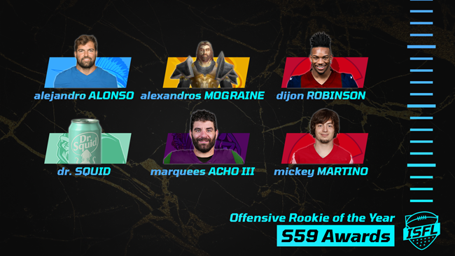 027 ISFL offensive rookie of the year NOM