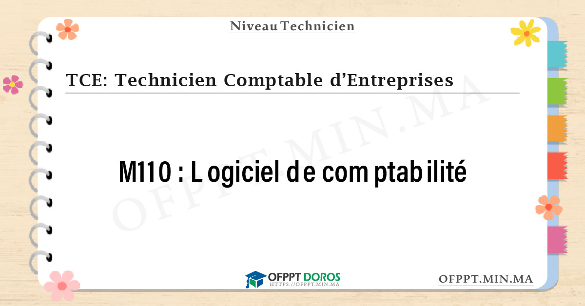 Sommaire détaillé du cours Logiciel de comptabilité M110 OFPPT - Structure du module