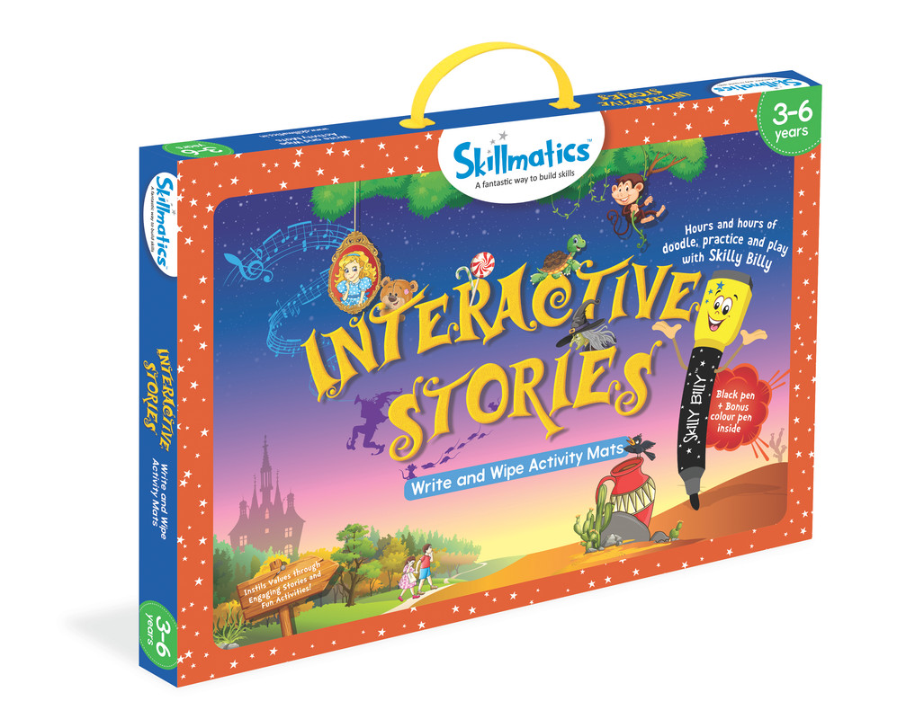 Skillmatics Educational Game: Interactive Stories (3-6 Years) | Erasable and Reusable Activity Mats | Fun Learning Tools for Kids