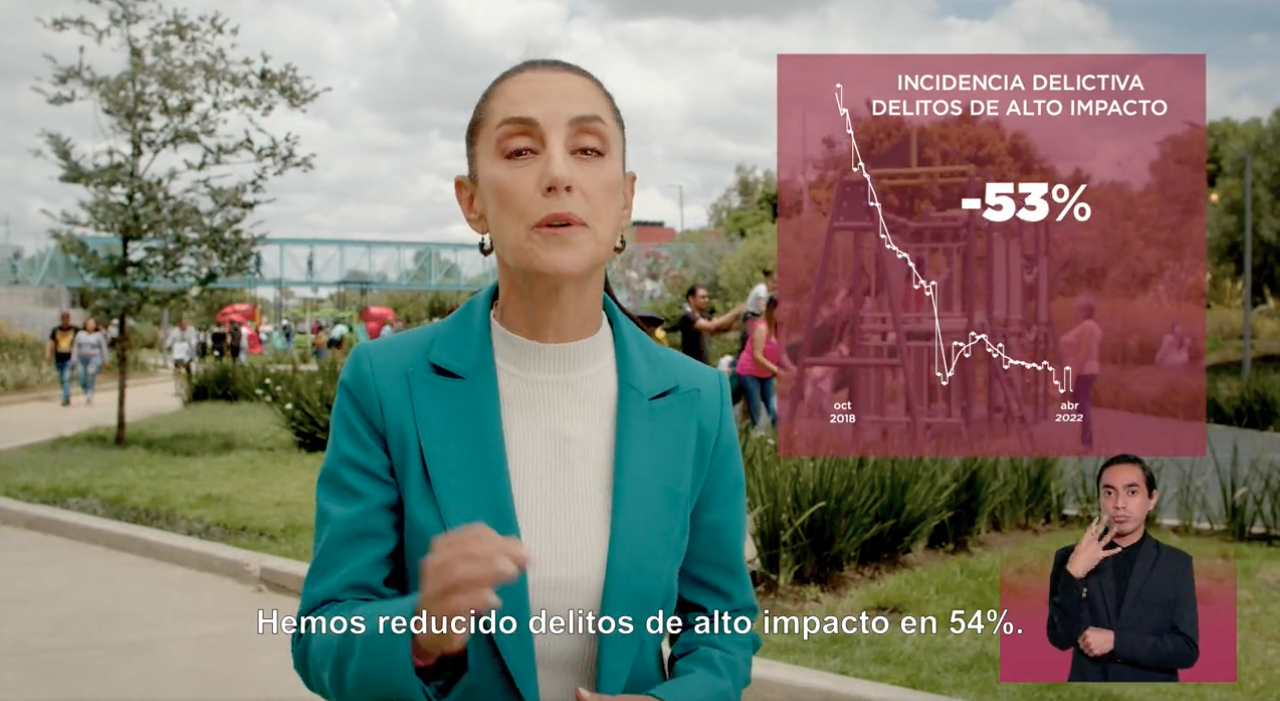 Claudia Sheinbaum dice que bajaron los delitos de alto impacto en CDMX