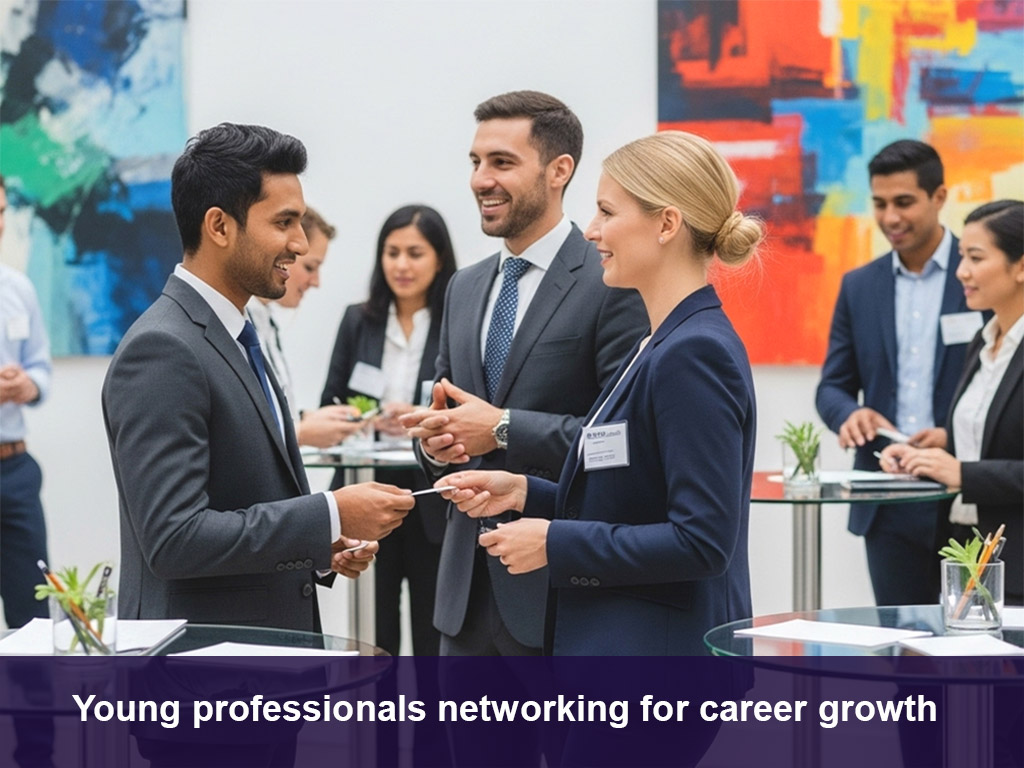 Young professionals networking for career growth in 2025