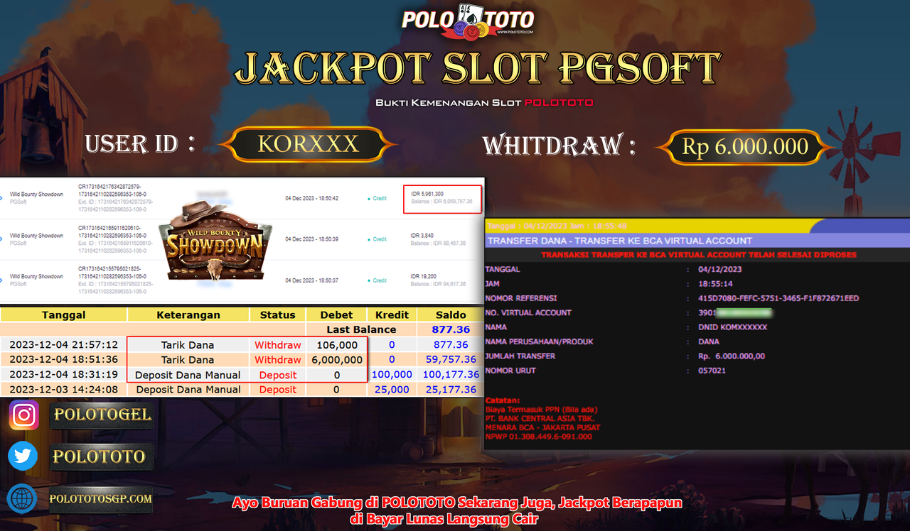BUKTI PEMBAYARAN JACKPOT DIPOLOTOTO DIBAYAR LUNAS!!!