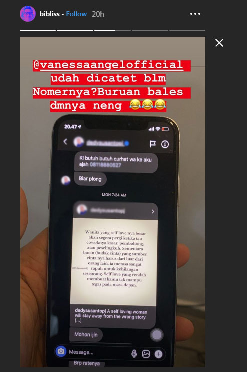 Bibi Ardiansyah bongkar chat Ds ke istrinya