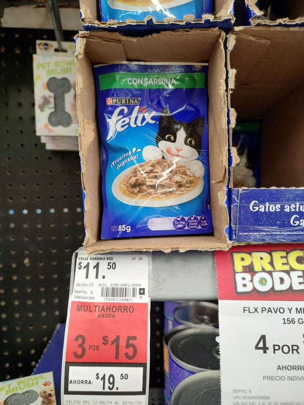 Bodega aurrera sobres felix en 5 pesos