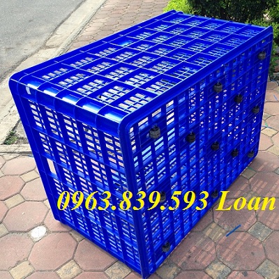 Rổ nhựa 26 bánh xe - rổ nhựa đan đựng hàng công nghiệp rẻ Ban-ro-nhua-hs015-gia-re-1