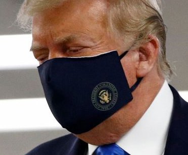 trump in a mask