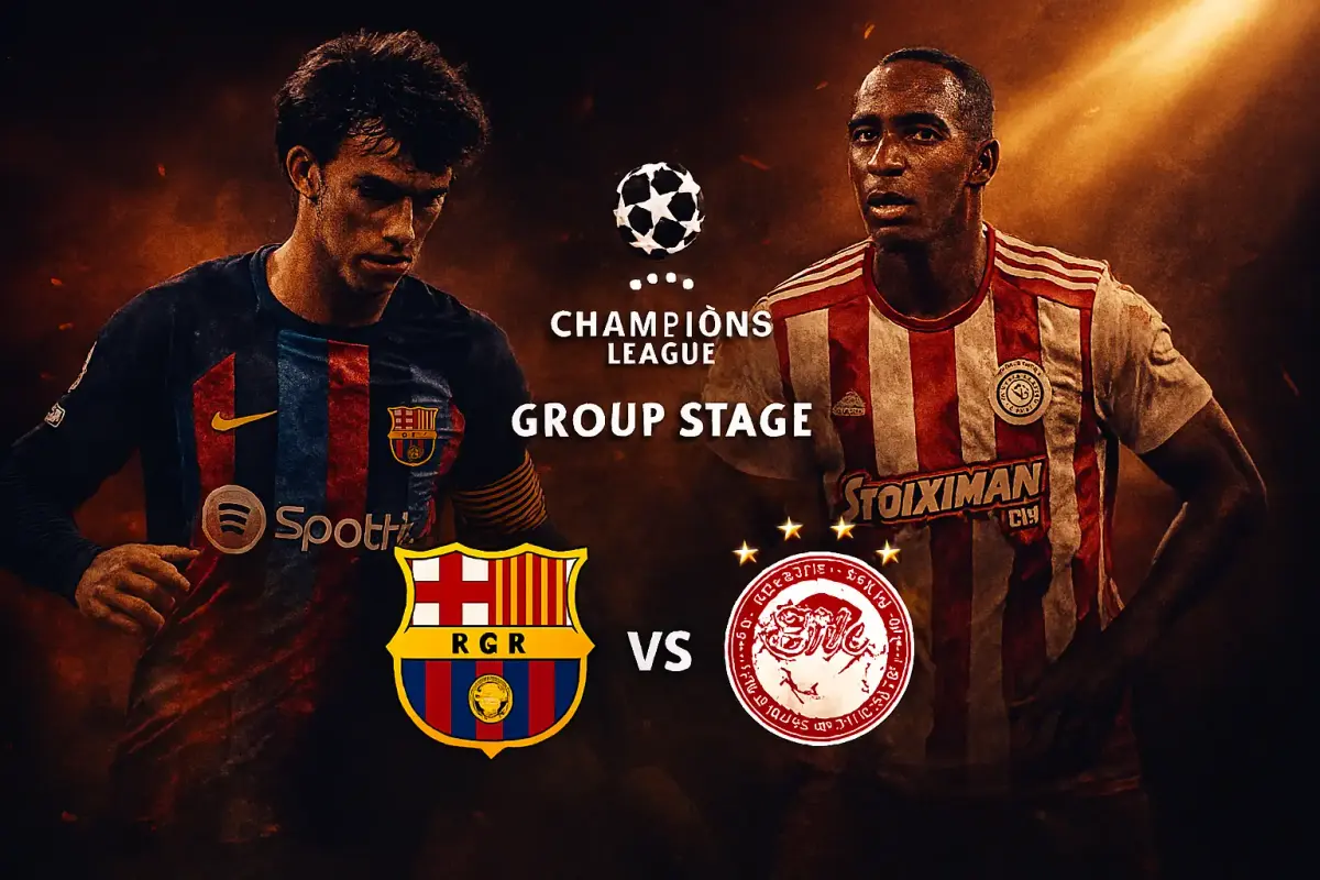 صورة غلاف لمباراة برشلونة وأوليمبياكوس في دوري أبطال أوروبا