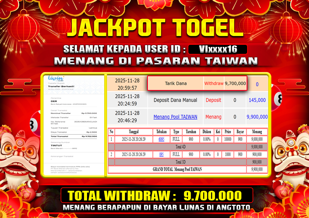 BUKTI JACKPOT LUNAS ANGTOTO