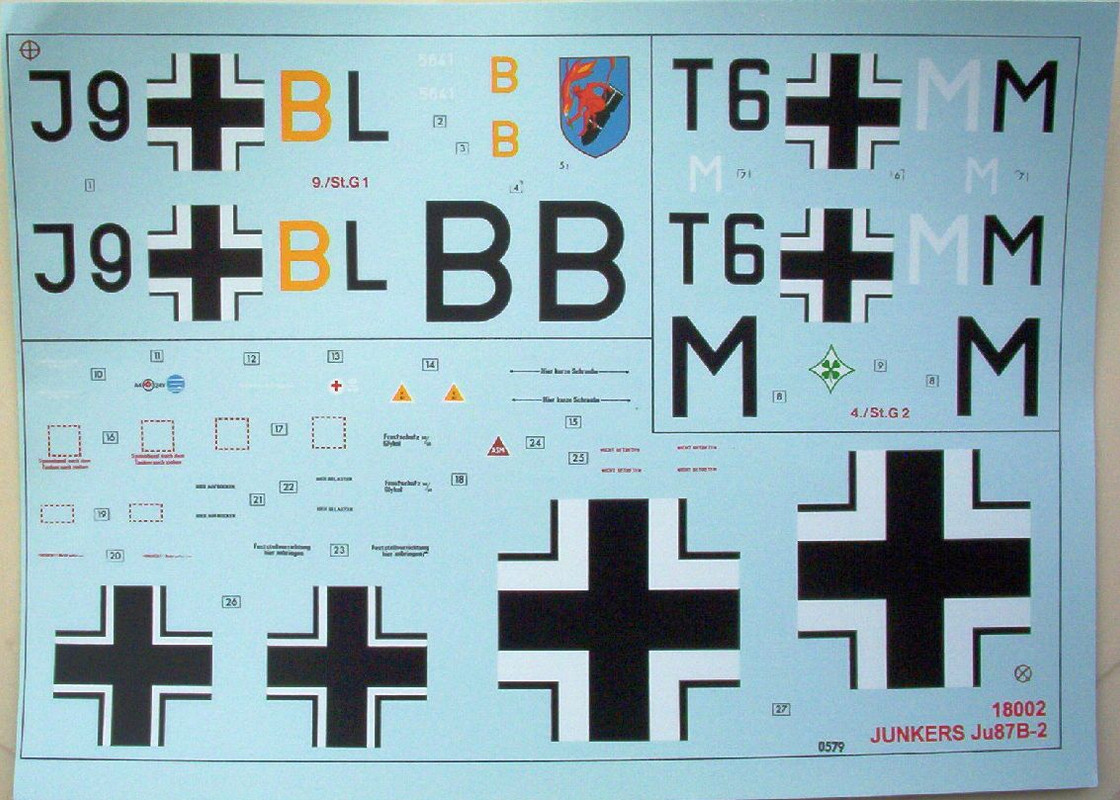 Airfix 24 Junkers Ju 87B-2 Decals