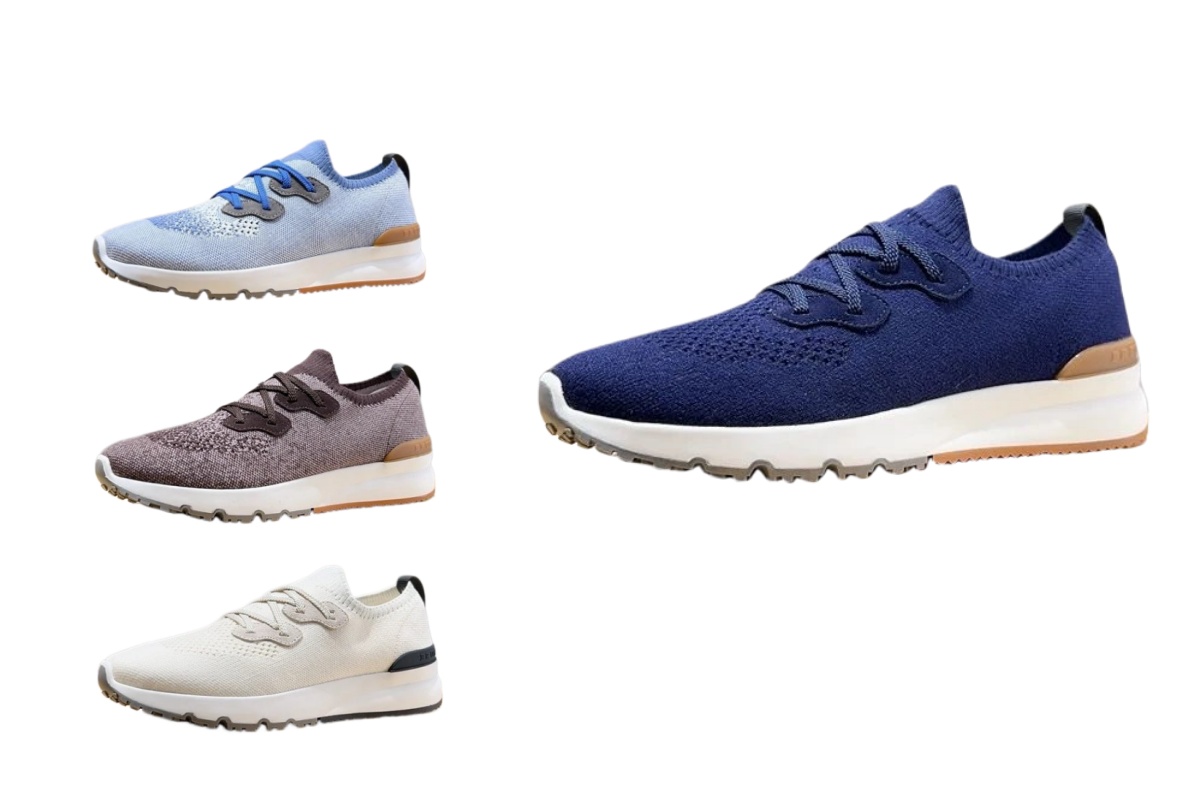 Brunello Cucinelli Knitted Lace Up Sneakers
