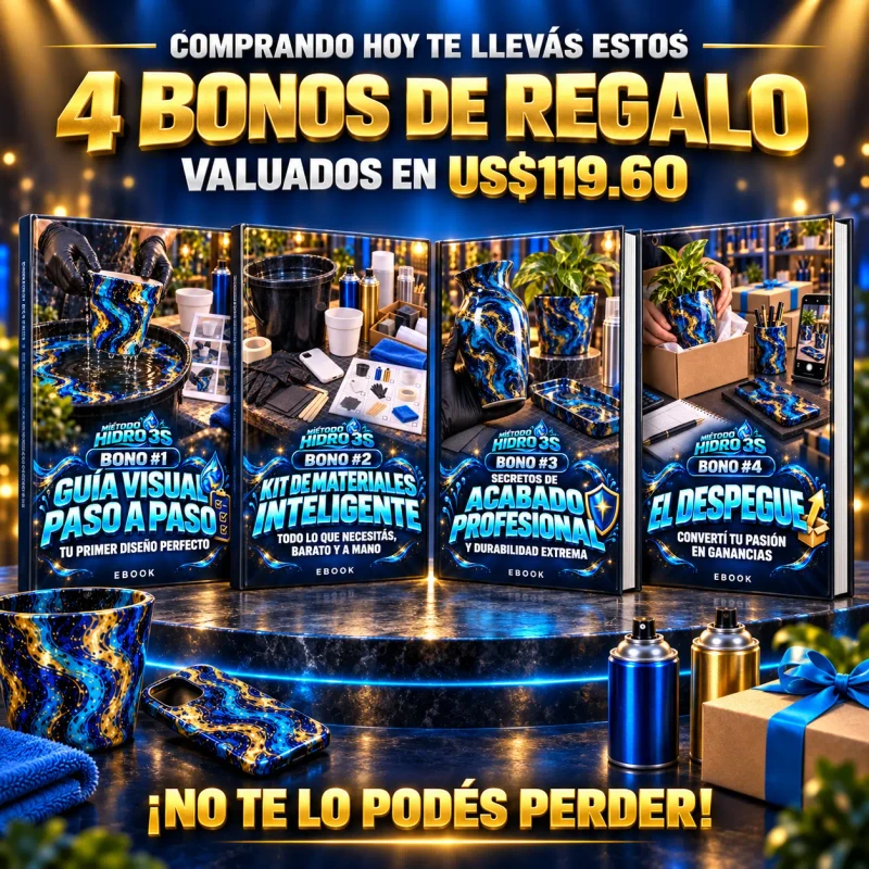 Los 4 bonos de regalo del Método Hidro 3S, valuados en US$119.60
