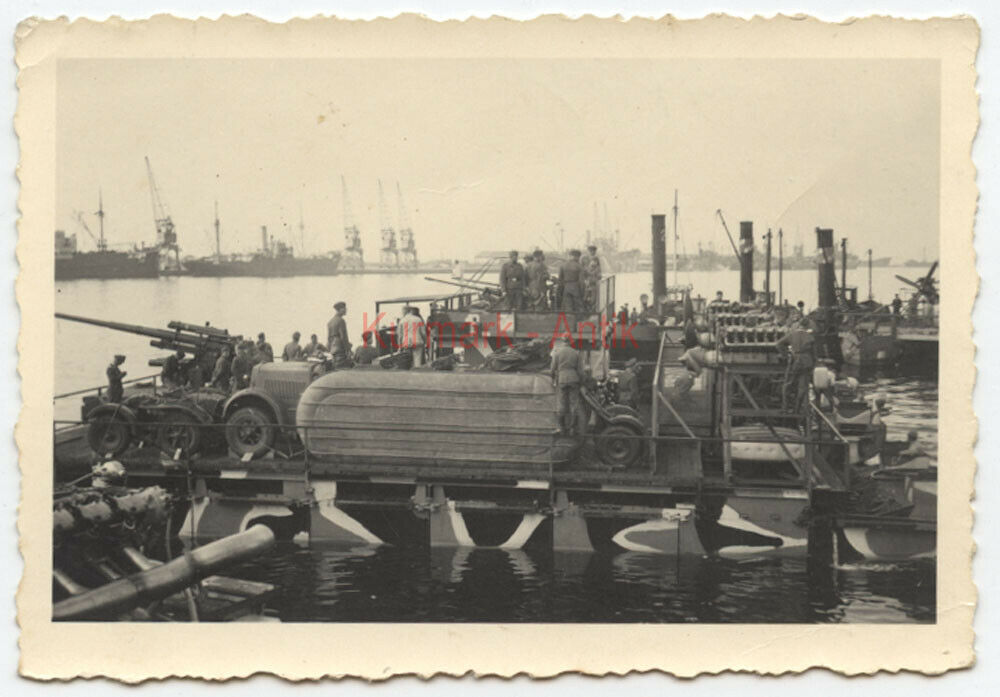 Foto Wehrmacht Belgien Schelde Front Antwerpen England Seelöwe Flak camo TA