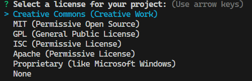 Selecting License