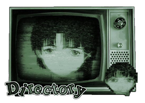 A graphic of Lain Iwakura from Serial Experiments Lain that says 'Directory'