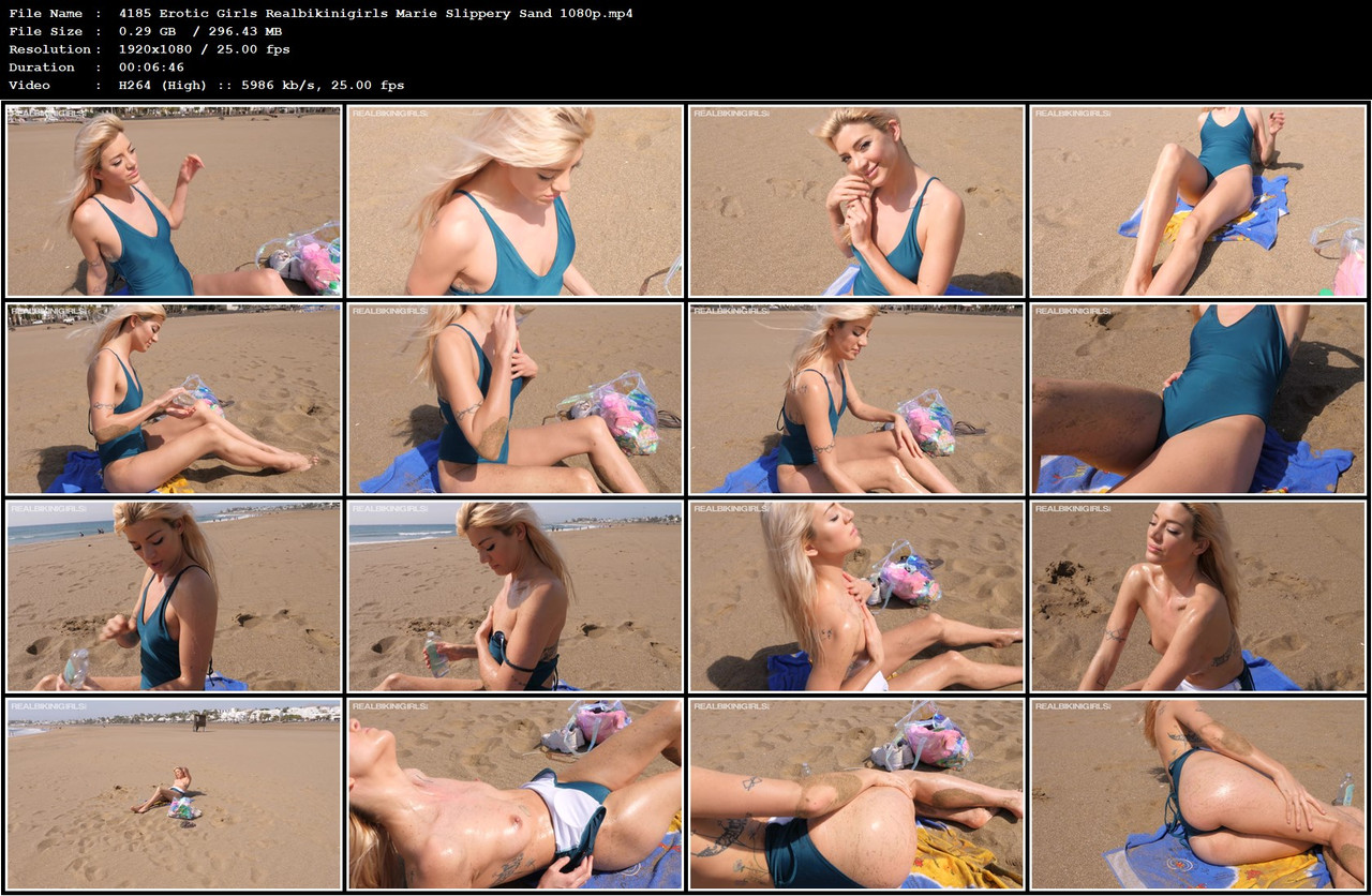 4185 Erotic Girls Realbikinigirls Marie Slippery Sand 1080p mp4