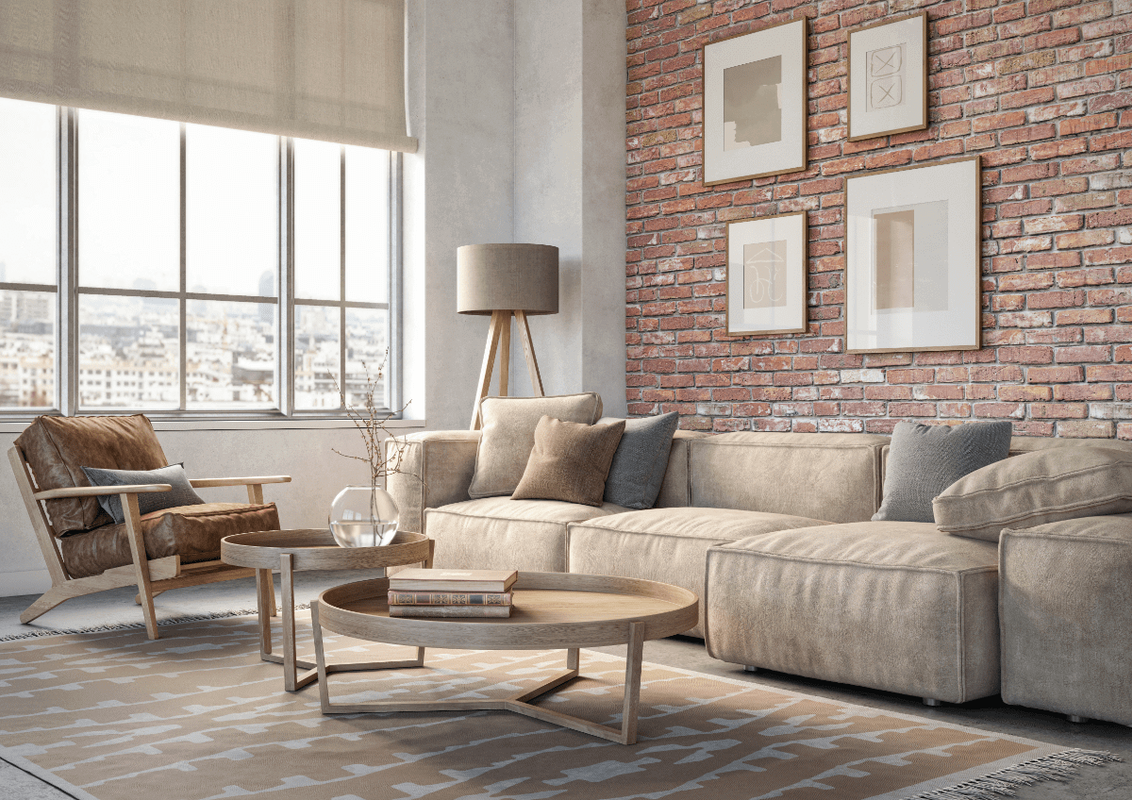 living room in high rise with couch and table