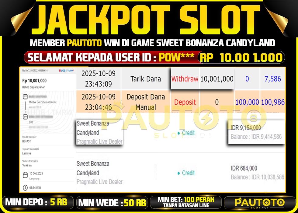 BUKTI JACKPOT LUNAS PAUTOTO
