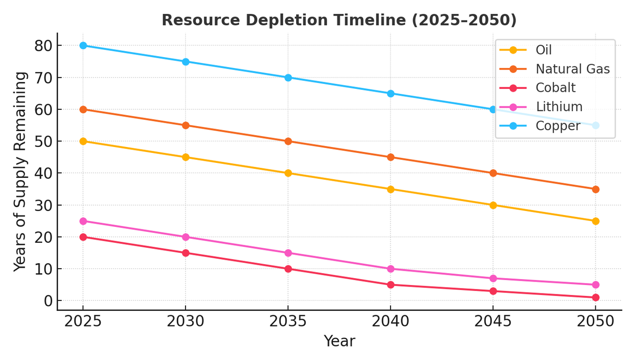 Projected resource depletion timelines