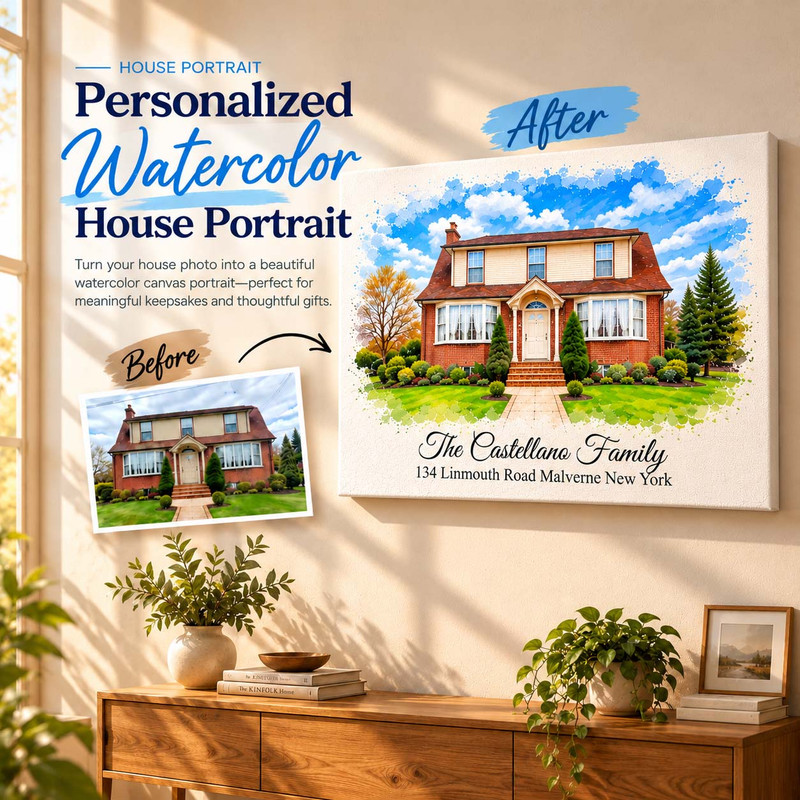 Personalized Watercolor House Portrait