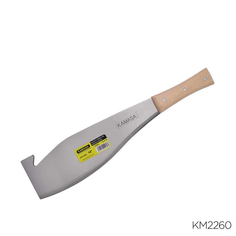 MACHETE CANERO CON GANCHO/ MADERA 14" KAMASA