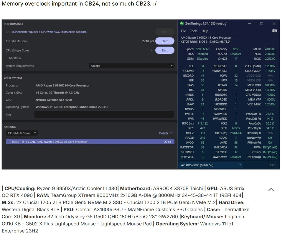 9950X CB24 DDR5 8200 @ 2718