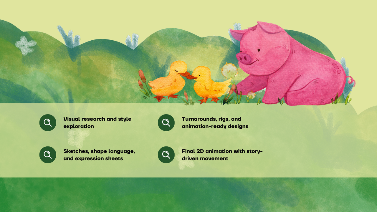 Green and Orange Illustrated Wildlife Creative Portfolio Presentation