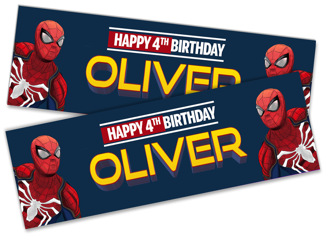 Spiderman Themed Children birthday party flag bunting banners UK Seller