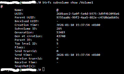 Capture NAS2 BTRFS