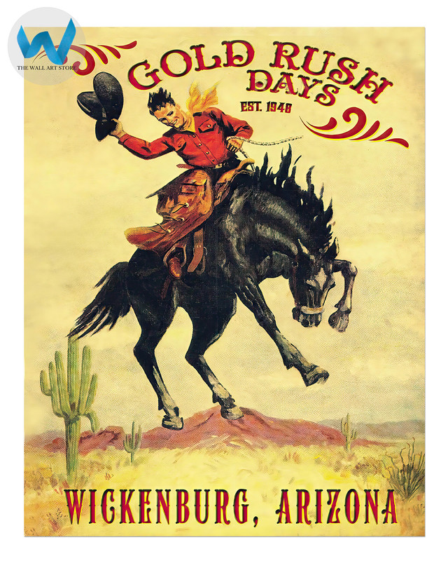 Gold Rush Days Wickenburg Arizona - Vintage Cowboy Poster 1948