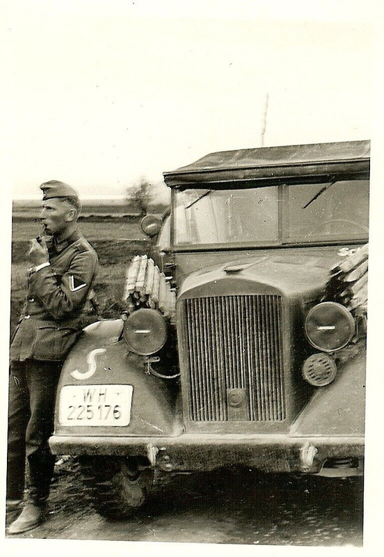 Wehrmacht Gefreiter Posed by Unit Marked Horch 901 Pkw Car (WH-225176)!!!