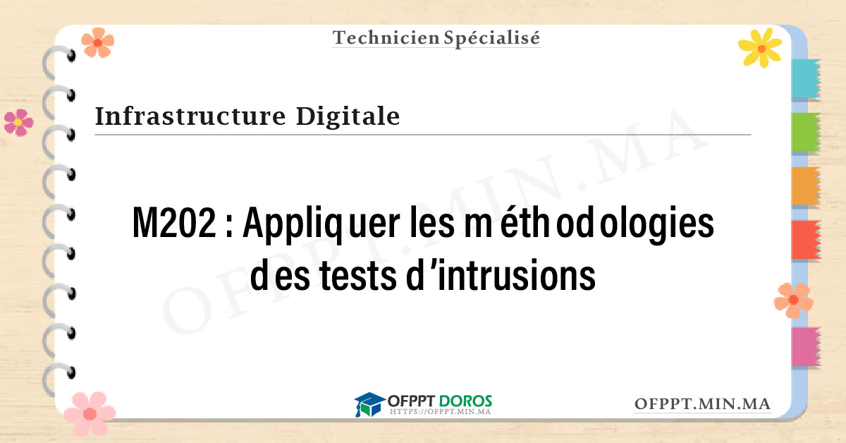 Sommaire détaillé du cours Appliquer les méthodologies des tests d’intrusions M202 OFPPT - Structure du module