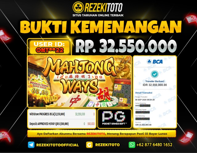 BUKTI KEMENANGAN 8 SEPTEMBER 2025 MAHJONG WAYS 32 JUTA 