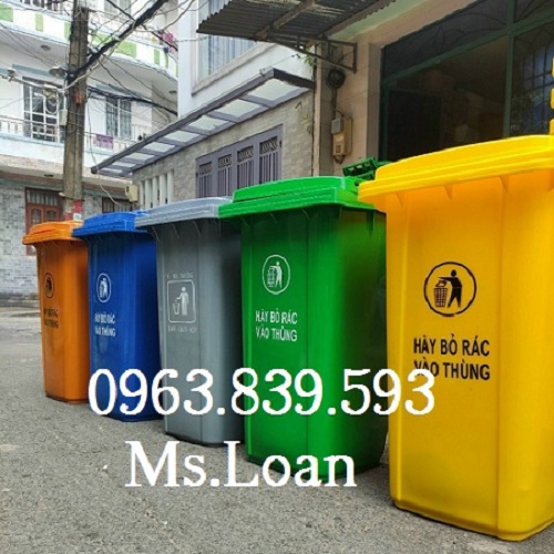 Xe đẩy rác 240L, thùng rác công cộng 240lit có bánh xe, thùng rác chung cư giá tốt 0963 839 593 Loan Thung-phan-loai-rac-tai-nguon-thung-rac-cong-nghiep-240-L