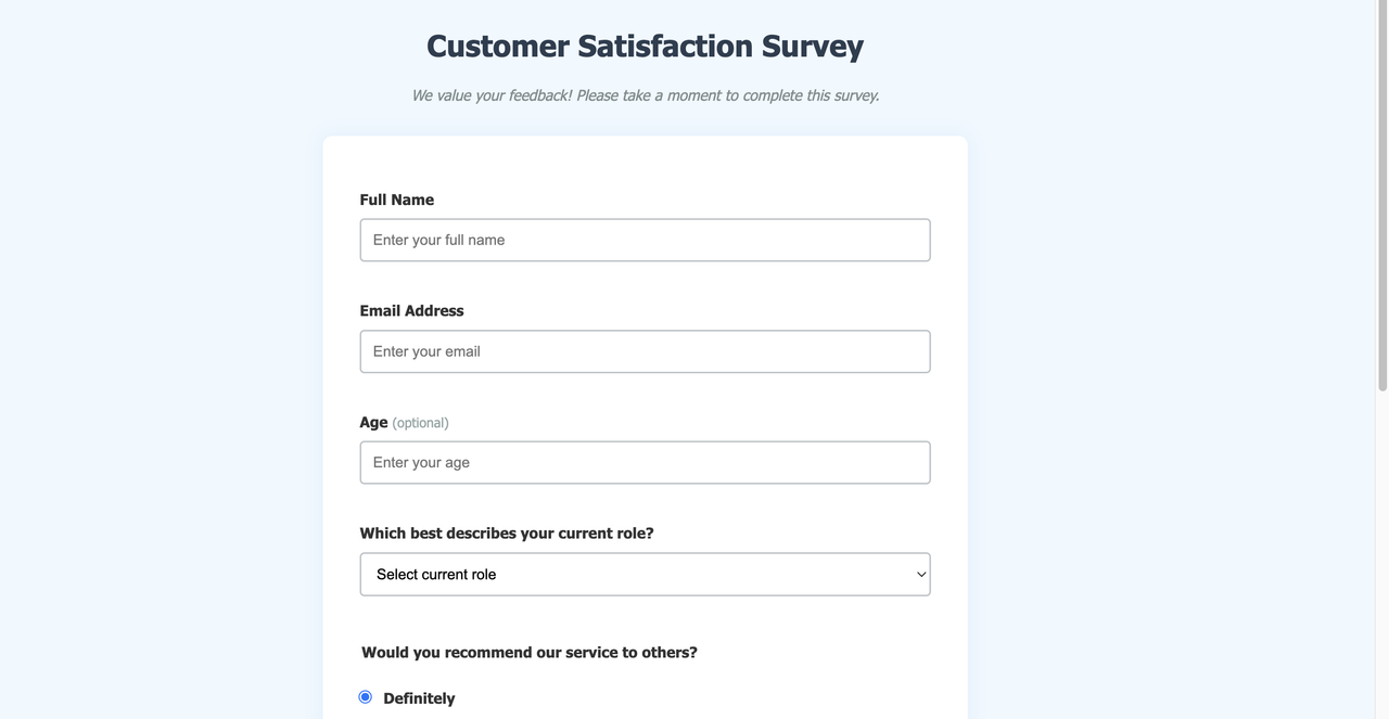 Survey Form