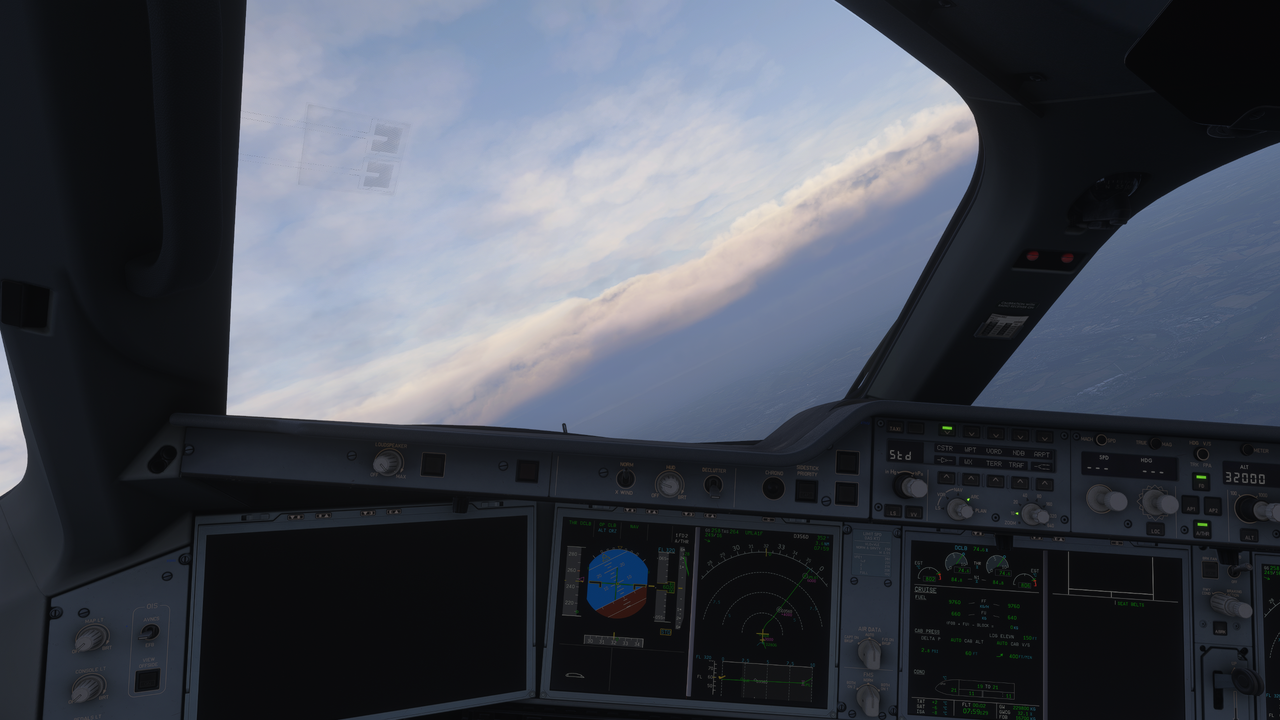 Level-off-arrow-is-behind-aircraft-in-cl