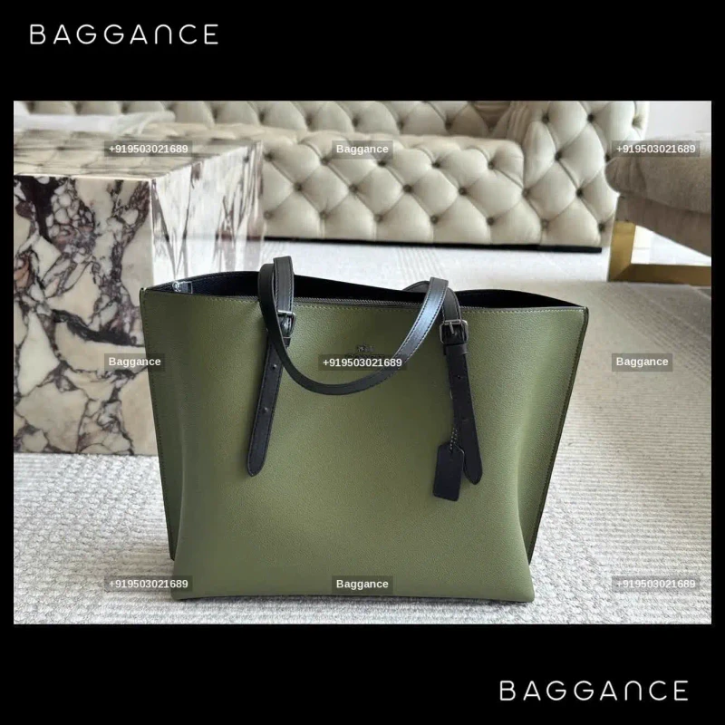 Coach Logo Shopping Tote Bag – Green | Size 34cm | Full Box