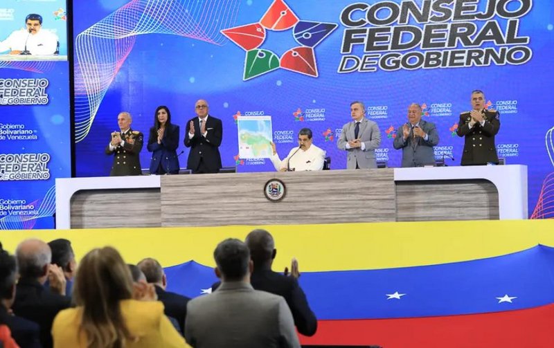 Guayana - Venezuela presentó nuevo mapa corregido que incluye su territorio Esequibo Consejo-fed-venezuela-mapa