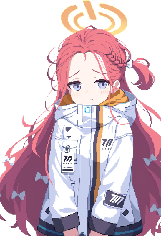 1girl, yuzu (blue archive), {{{{pixel art}}}}, flat colors, best quality, amazin s-319610706