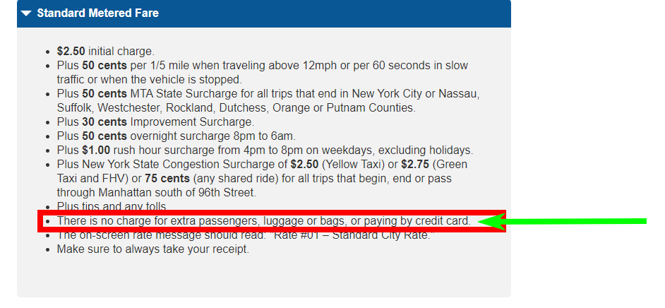 Taxis de NYC deben aceptar tarjetas de crédito/debito - Taxi en NUEVA YORK: tarifas, plazas, forma de pago...